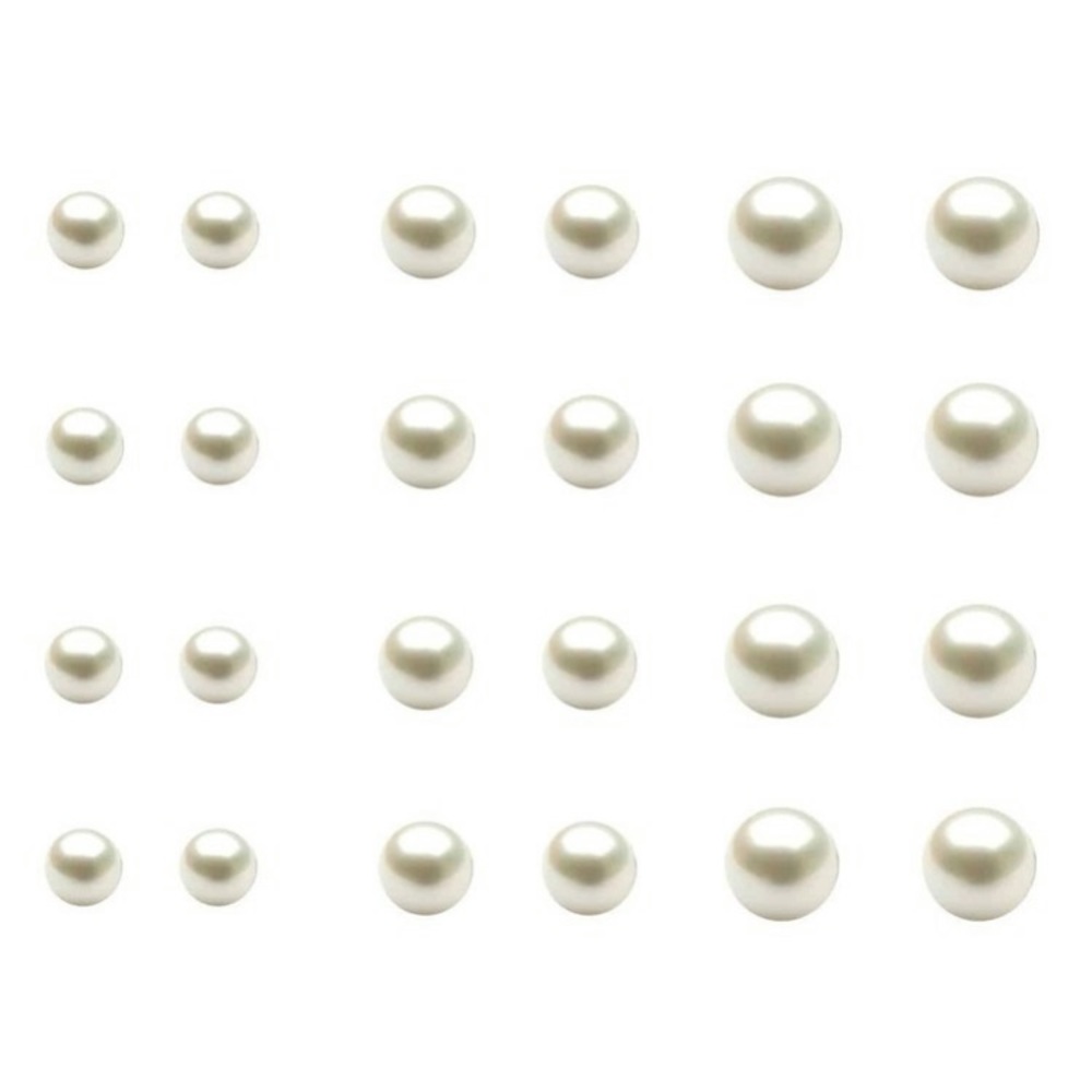 White Faux Pearl Earrings